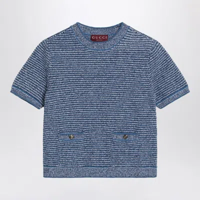 Gucci Light Blue Cotton-blend Sweater Women