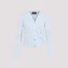 Gucci Gg Cotton Jacquard Cardigan In Light Blue
