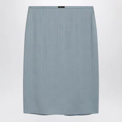Gucci Light Blue Gg Jacquard Mini Silk Skirt