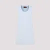 Gucci Jacquard-knit Cotton Mini Dress In Light Blue