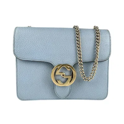 Pre-owned Gucci Light Blue Leather Shoulder Bag ()