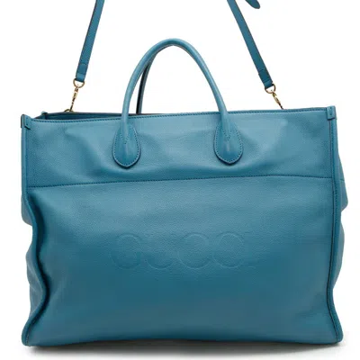 Pre-owned Gucci Light Blue Leather Tote Bag ()