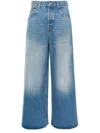 Gucci Wide Leg Polka Dot Cotton Trousers In Light Blue