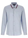 Gucci Oxford Shirt Web Collar Long Sleeves In Blue