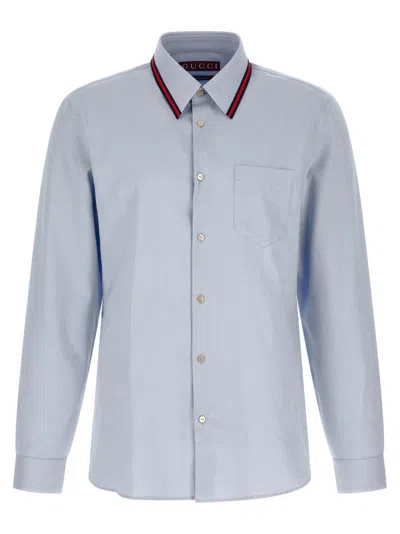 GUCCI LIGHT BLUE REGULAR SOLID SHIRT