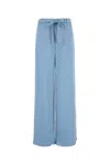 Gucci Pantalone Dalla Gamba Ampia In Raso Azzurro Donna In Dreamyskymix