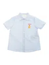 Gucci Light Blue Shirt With Lettering Logo On The Front In Cotton Baby In Blue