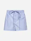 Gucci Striped Poplin Shorts Featuring Front Tie