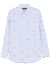 Gucci Men Script Shirt In Light Blue