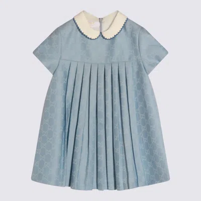 Gucci Kids' Light Blue Wool Dress