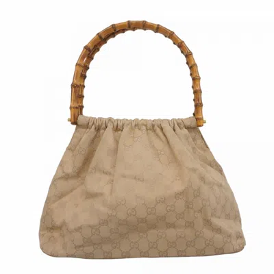 Pre-owned Gucci Light Brown Canvas Shoulder Bag ()