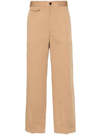 GUCCI LIGHT BROWN TROUSERS WITH LOGO