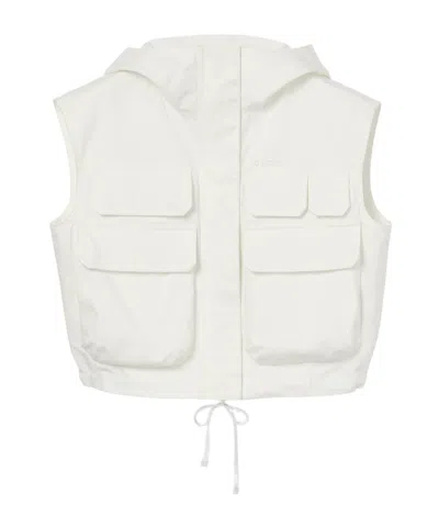 Gucci Light Cotton Canvas Gilet With Embroidery In White