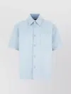 Gucci Light Cotton Shirt With Monogram Pattern In Blue