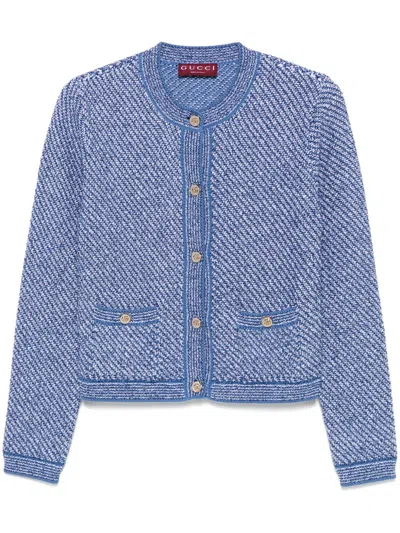 Gucci Light Denim Cotton Sweater In Blue