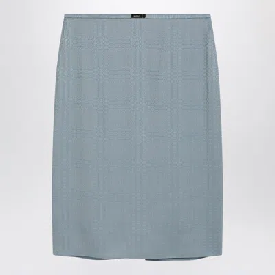 Gucci Light Blue Gg Jacquard Silk Skirt Women In Gray