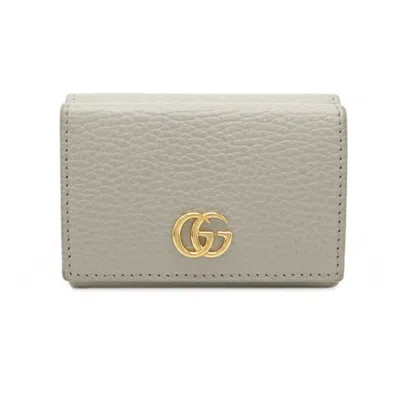 Pre-owned Gucci Light Gray Pink Leather Wallet (tri-fold) () In Multi