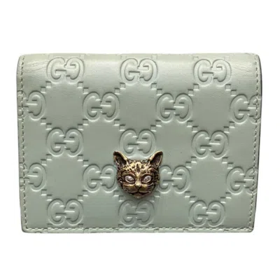 Pre-owned Gucci Light Green Leather Wallet (bi-fold) ()
