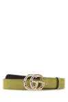 Gucci Light Green Signature Buckle Belt In Green