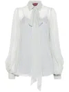 Gucci Light Blue Printed Chiffon Shirt In Light Grey