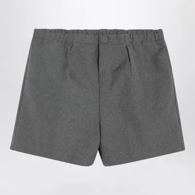 Gucci Light Grey Wool Mini Shorts In Gray