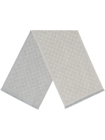 Gucci Light Grey Wool Scarf