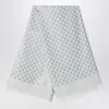 Gucci Gg Leggero Lurex Cashmere Scarf In White