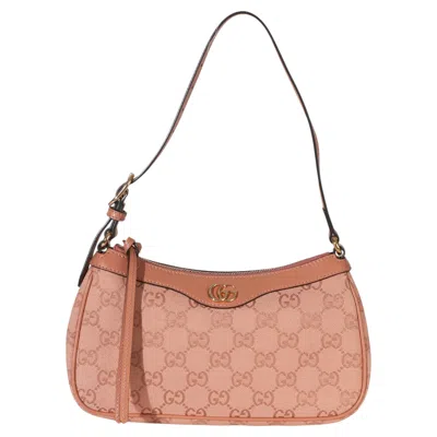 Pre-owned Gucci Light Pink Gg Canvas Small Ophidia Shoulder Bag