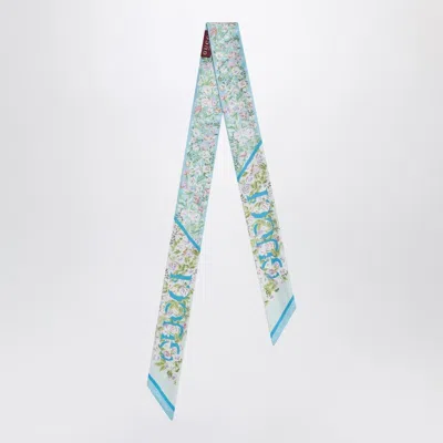 Gucci Light Silk Scarf In Printed Light Blue