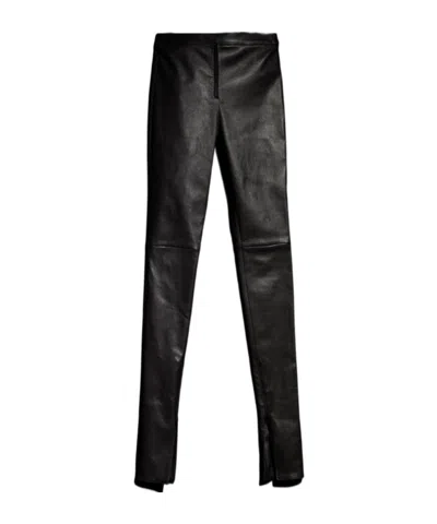 Gucci Light Stretch Leather Skinny Pants In Black