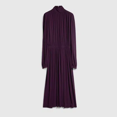 Gucci Light Viscose Crepe Jersey Dress In Purple