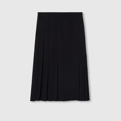 Gucci Light Viscose Sable Skirt In Black