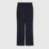Gucci Light Wool Crêpe Pant With Embroidery In Blue