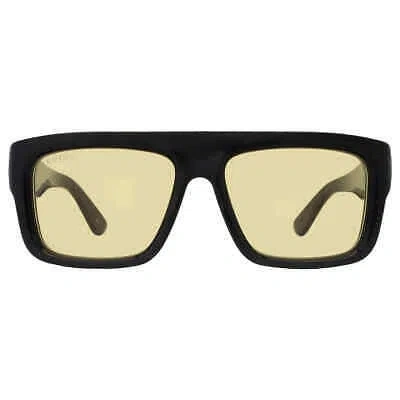 Pre-owned Gucci Light Yellow Rectangular Men's Sunglasses Gg1461s 004 55 Gg1461s 004 55 In Multi