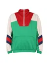 Gucci Color-block Half-zip Hooded Sweatshirt In Multicolor