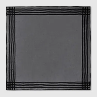 Gucci Lightweight Silk Jacquard Shawl In Black