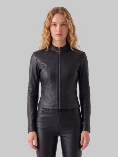 Gucci Lightweight Stretch Leather Jacket In Black