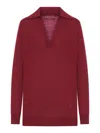 Gucci Ultrafine Wool Polo Shirt In Burgundy