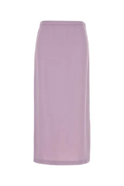 Gucci Lilac Crepe Skirt In Purple