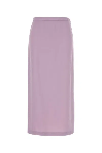 Gucci Lilac Crepe Skirt In Purple
