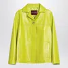 Gucci Interlocking G Leather Jacket In Green