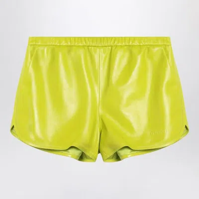 Gucci Lime Green Shorts In Leather