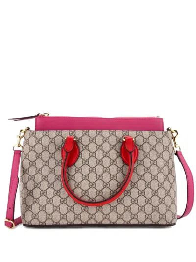 Pre-owned Gucci Linea A Convertible Gg Coated Canvas And Leather Medium Tote Bag In Multi