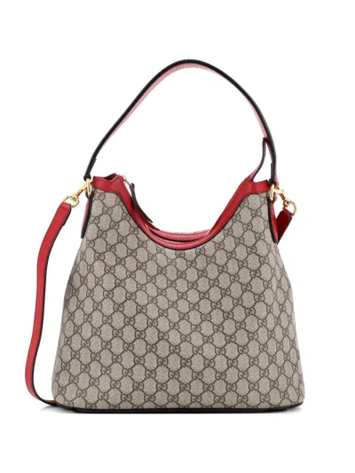 Pre-owned Gucci Linea A Gg Coated Canvas Hobo Bag In Brown