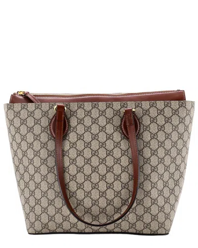 Pre-owned Gucci Linea A Zip Tote Gg Coated And Medium (authentic Pre-loved)