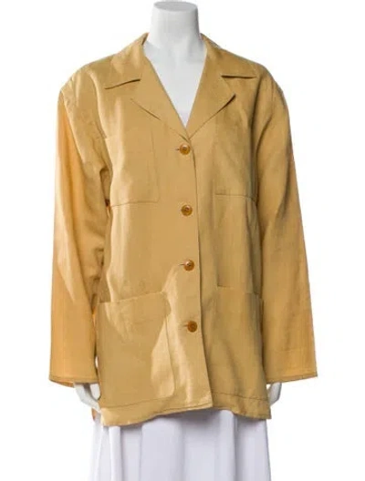 Pre-owned Gucci Linen Blazer In Yellow