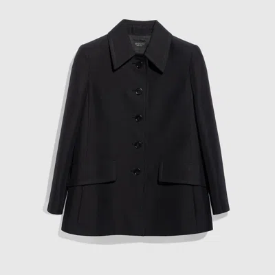 Gucci Linen Blend Caban In Black