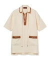 Gucci Linen Canvas Dress With Horsebit In Neutral