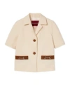 Gucci Linen Canvas Jacket With Horsebit In Neutral