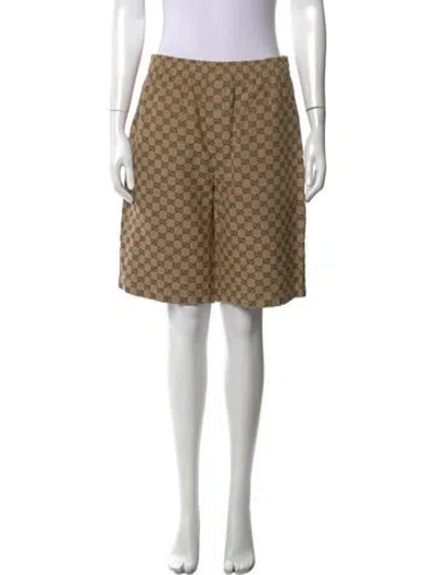 Pre-owned Gucci Linen Knee-length Shorts In Brown